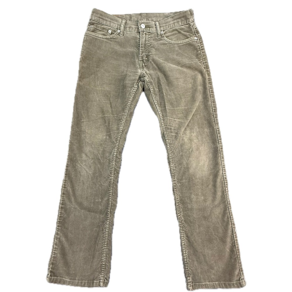 Levi's 514 Corduroy Pants Mens W30 L30 Olive Green Straight Leg Cords